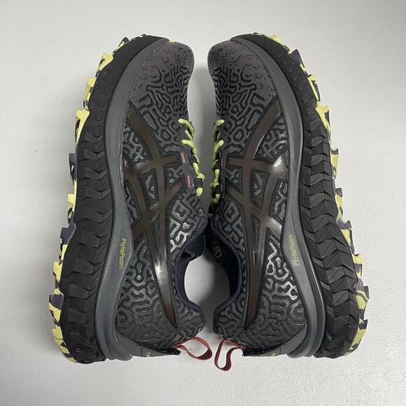 ASICS Trabuco Max Chaos Slime Brain Dead 1201A371 001 Size 7.5 Black Lime Runner